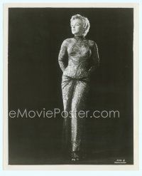 6m349 MARILYN MONROE 8x10 still '50s full-length c/u modeling cool outfit on black background!