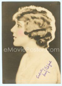 6m364 MARY PICKFORD deluxe 6x8.5 still '20s head & shoulders profile shot with facsimile signature!