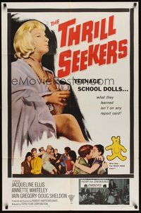 6p991 YELLOW TEDDYBEARS 1sh '64 teenage school doll Thrill Seekers!