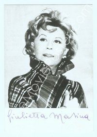 6s296 GIULIETTA MASINA signed 4x5.75 REPRO still '95 head & shoulders portrait of Fellini's wife!