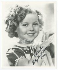 6s373 SHIRLEY TEMPLE signed 8x10 REPRO still '81 super close up of the child star smiling!