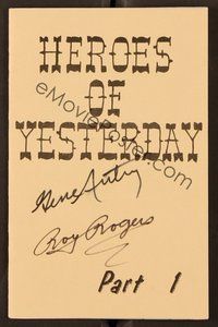 6s095 HEROES OF YESTERDAY signed booklet '76 by BOTH Gene Autry AND Roy Rogers!