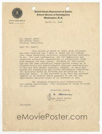 6s107 J. EDGAR HOOVER signed letter '48 his views on classifying ballistic markings!