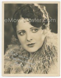 6s133 BILLIE DOVE signed deluxe 6.5x8.5 still '20s close portrait wearing feathery dress!