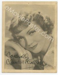 6s140 CLAUDETTE COLBERT signed deluxe 5.5x7 still '40s close portrait with head resting on chair!