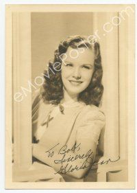 6s155 GLORIA JEAN signed deluxe 5x7 still '40s close up smiling and leaning out of a window!