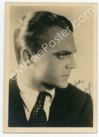 6s163 JAMES CAGNEY signed deluxe 5x7 still '30s great close head & shoulders scowling profile!