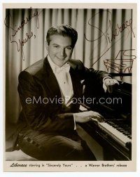6s192 LIBERACE signed 8x10 still '55 by the great pianist, with a drawing of a piano!