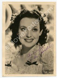6s194 LINDA DARNELL signed deluxe 5x7 still '30s youthful smiling portrait of the teenage star!