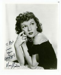 6s342 MARY MARTIN signed 8x10 REPRO still '90 c/u of the actress looking away from the camera!