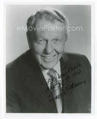 6s357 RALPH BELLAMY signed 8x10 REPRO still '90 great smiling portrait showing his teeth!