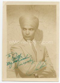6s223 SABU signed deluxe 5x7 still '50s looking stern in suit, tie, and turban!