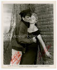 6s225 SHELLEY WINTERS signed 8x10 still '51 romantic c/u with Richard Conte from The Raging Tide!