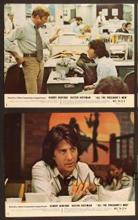 6v095 ALL THE PRESIDENT'S MEN 8 color 8x10s '76 Hoffman & Robert Redford as Woodward & Bernstein!