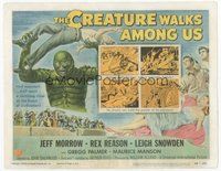 6x323 CREATURE WALKS AMONG US TC '56 Reynold Brown art of monster holding victim over his head!