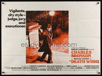 7a347 DEATH WISH British quad '74 vigilante Charles Bronson is the judge, jury, and executioner!