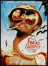 7a152 FEAR & LOATHING IN LAS VEGAS Danish '98 psychedelic art of Johnny Depp as Hunter S. Thompson!