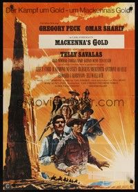 7e235 MacKENNA'S GOLD German '69 Gregory Peck, Omar Sharif, Telly Savalas & Julie Newmar!