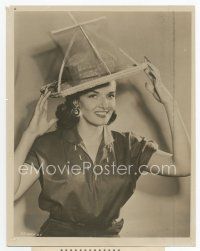 7f236 JANE RUSSELL 8x10 still '52 wearing wacky Kon-Tiki raft hat, the new feminine fashion!