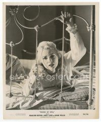 7f240 JANET LEIGH 8x10 still '58 close up in nightgown looking scared on bed from Touch of Evil!