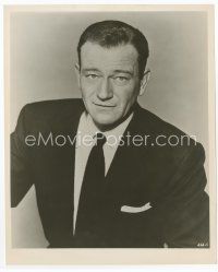 7f312 JOHN WAYNE 8x10 still '50s great waist-high portrait of the Duke wearing suit & tie!