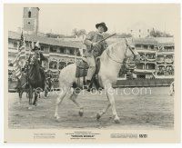 7f316 JOHN WAYNE 8x10 still '65 in cowboy gear on horseback holding his rifle from Circus World!