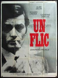 7h421 DIRTY MONEY French 1p '72 Jean-Pierre Melville's Un Flic, close up of smoking Alain Delon!