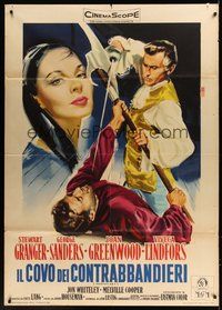 7h126 MOONFLEET Italian 1p '55 Fritz Lang, Stewart Granger, sexy Viveca Lindfors, different!