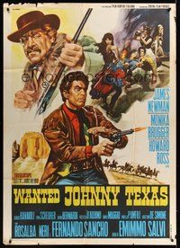 7h158 WANTED JOHNNY TEXAS Italian 1p '67 cool spaghetti western art by B. Casaro!