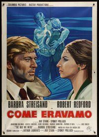 7h159 WAY WE WERE Italian 1p '74 completely different art of Barbra Streisand & Robert Redford!