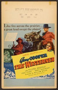 7h357 WESTERNER WC '40 Gary Cooper, Walter Brennan, the colorful west at its best!