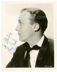 7j144 BING CROSBY signed 8x10 still '40s profile portrait of the star wearing tuxedo!