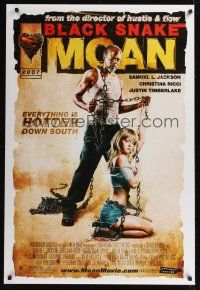 7x091 BLACK SNAKE MOAN DS 1sh '07 Samuel L. Jackson & sexy Christina Ricci in chains!