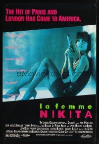 7x393 LA FEMME NIKITA 1sh '91 Luc Besson, sexy Anne Parillaud w/pistol!