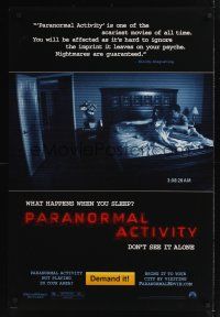 7x499 PARANORMAL ACTIVITY DS 1sh '09 Katie Featherston, Micah Sloat, demand it!