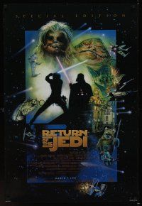 7x528 RETURN OF THE JEDI style D advance 1sh R97 George Lucas classic, Mark Hamill, Struzan art!