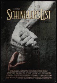 7x557 SCHINDLER'S LIST DS 1sh '93 Steven Spielberg, Liam Neeson, Ralph Fiennes!