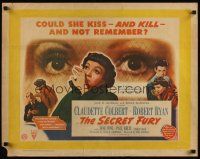 7z604 SECRET FURY English 1/2sh '50 Claudette Colbert, Robert Ryan, directed by Mel Ferrer!