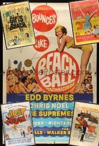 8b039 LOT OF 5 UNFOLDED 40x60s lot '63 - '65 Beach Ball, Girls on the Beach, Follow the Boys + more!