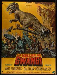 8c188 VALLEY OF GWANGI French 1p '69 Ray Harryhausen, Mascii art of cowboys battling dinosaurs!