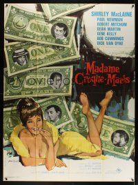 8c192 WHAT A WAY TO GO French 1p '64 Tealdi art of sexy Shirley MacLaine, Newman, Mitchum & Martin