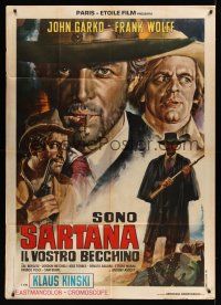 8c322 SARTANA THE GRAVEDIGGER Italian 1p '69 different art of Garko & Kinski by Ezio Tarantelli!