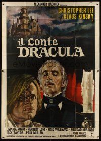 8c203 COUNT DRACULA Italian 2p '70 directed by Jesus Franco, art of vampire Christoper Lee by Mos!