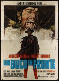 8c213 HOLE IN THE FOREHEAD Italian 2p '68 Un buco in fronte, cool spaghetti western art!