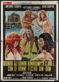 8c231 WHEN WOMEN PLAYED DING DONG Italian 2p '71 Bruno Corbucci wacky caveman sexploitation movie!