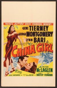 8c384 CHINA GIRL WC '42 sexiest art of Gene Tierney, George Montgomery, Lynn Bari, Ben Hecht