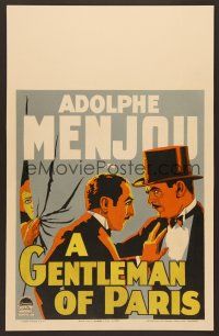 8c409 GENTLEMAN OF PARIS WC '27 art of Adolph Menjou, directed by Harry d'Abbadie d'Arrast!