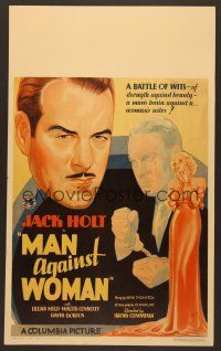 8c450 MAN AGAINST WOMAN WC '32 Jack Holt's brain in a battle of wits with sexy Miles' beauty!