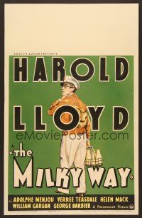 8c455 MILKY WAY WC '36 great full-length art of milkman Harold Lloyd carrying milk bottles!