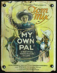 8c457 MY OWN PAL WC '26 art of cowboy Tom Mix with lasso riding Tony + pretty Virginia Marshall!